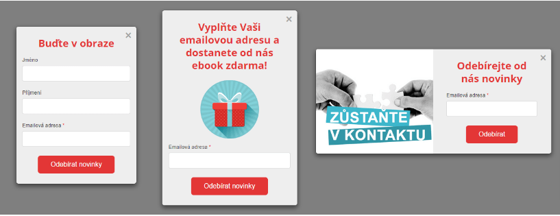 Pop-up okno v SmartEmailingu na budovanie databázy záujemcov – wp-škola